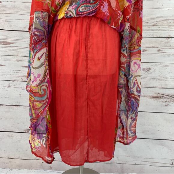 TravelSmith boho crinkle broom tiered maxi skirt - Picture 9 of 13